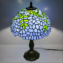 Blue Wisteria Glass Tiffany-Style Lamp