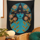 DecorBites™ Blue Witches Botanical Tapestry Wall Hanging for Home Room Decor and Aesthetic Magic
