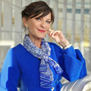 Miramar - Long Silk Scarf - Blue