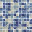 Bluestone Blend Glossy 1x1 Glass Mosaics 12x18