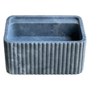 Bluestone Marble Rectangular Wall-mount Bathroom Sink Fluted (W)16" (L)24" (H)12" front view