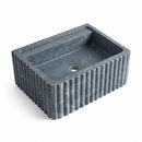 Bluestone Marble Fluted Wall-Mount Block Sink - 24"x16"x12" - Honed