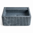 Bluestone Marble Fluted Wall-Mount Block Sink - 24"x16"x12" - Honed