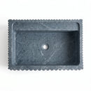 Bluestone Marble Fluted Wall-Mount Block Sink - 24"x16"x12" - Honed