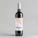 Blush Edging Bridesmaid Wine Label