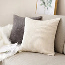 Blush pink & cream corduroy flocking pillow cover living room decor