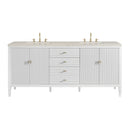 James Martin Myrrin 72" Double Bathroom Vanity, Bright White