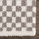 Kieu Taupe Checkered Plush Rug