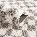 Kieu Taupe Checkered Plush Rug