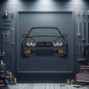 E46 Front View Metal Neon Car Wall Art - MTN0084