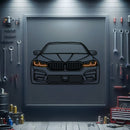 M5 CS Front View Metal Neon Car Wall Art - MTN0108