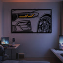 M5 F90 CS Apex Front View Metal Neon Frame Wall Art - MT1483