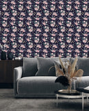 Pink Peonies on Dark Background Wallpaper