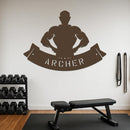 Body Builder Flexing Down Name Sign