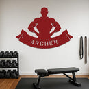 Body Builder Flexing Down Name Sign