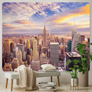 Bohemian art tapestry empire state cityscape living room blanket