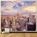 Bohemian art tapestry empire state cityscape living room blanket