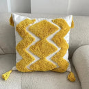 Bohemian beige and brown tufted cushion cover living room pillow