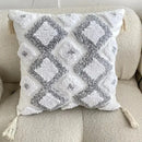 Bohemian beige and brown tufted cushion cover living room pillow