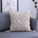 Bohemian beige and brown tufted cushion cover living room pillow