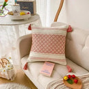 Bohemian beige and brown tufted cushion cover living room pillow