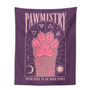 Bohemian beige and pink cat paws tarot tapestry bedroom wall decor
