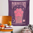Bohemian beige and pink cat paws tarot tapestry bedroom wall decor