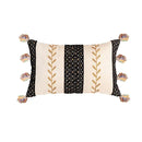 Bohemian beige & black cotton embroidery cushion cover living room