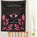 Bohemian black and pink botanical eye tapestry bedroom wall hanging