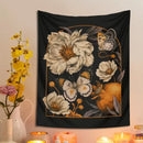 Bohemian black butterfly flower tapestry wall hanging bedroom decor