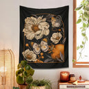 Bohemian black butterfly flower tapestry wall hanging bedroom decor