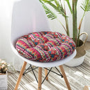 Bohemian blue green & red geometric meditation cushion pouf living room