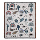 Bohemian camping blanket yellow sun pattern living room throw