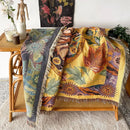 Bohemian camping blanket yellow sun pattern living room throw
