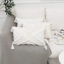 Bohemian chenille pillowcase cream tufted cushion for living room