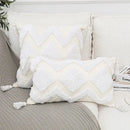 Bohemian chenille pillowcase cream tufted cushion for living room