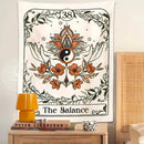Bohemian cream balance tarot tapestry wall hanging bedroom decor