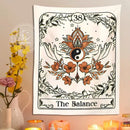 Bohemian cream balance tarot tapestry wall hanging bedroom decor