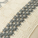 Bohemian cream & gray geometric tassel cushion cover living room