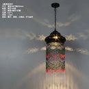 Bohemian crystal pendant light gold & black dining room chandelier