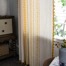 Bohemian ethnic geometry printed cream & black curtains living room