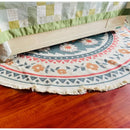 Bohemian ethnic round area rug red and gold lion bedroom decor