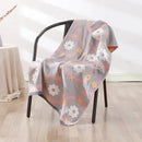 Bohemian floral cotton bath towel orange & teal bathroom wrap