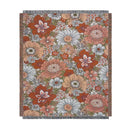 Bohemian floral leisure blanket rust and cream living room throw