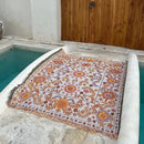 Bohemian floral leisure blanket rust and cream living room throw