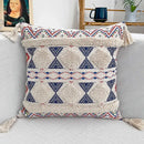 Bohemian floral throw pillow cover with tassels for living room