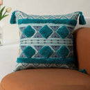 Bohemian floral throw pillow cover with tassels for living room