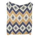 Bohemian flower knitted throw blanket cream floral bedroom decor
