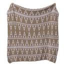 Bohemian flower knitted throw blanket cream floral bedroom decor