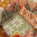 Bohemian flowers woven sofa blanket living room fringed throw